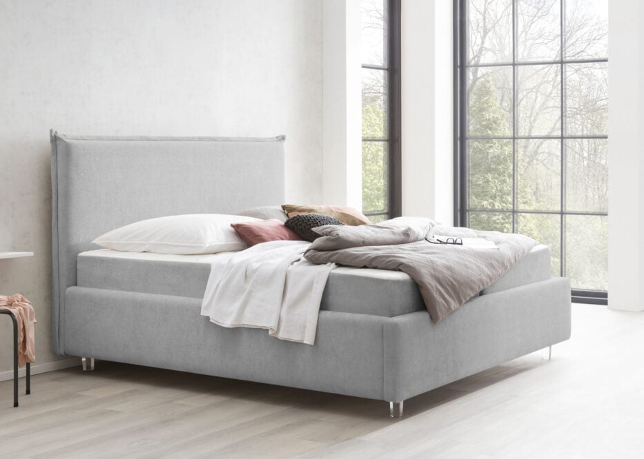Bett mit Bettkasten in Teddystoff London – Bild 9