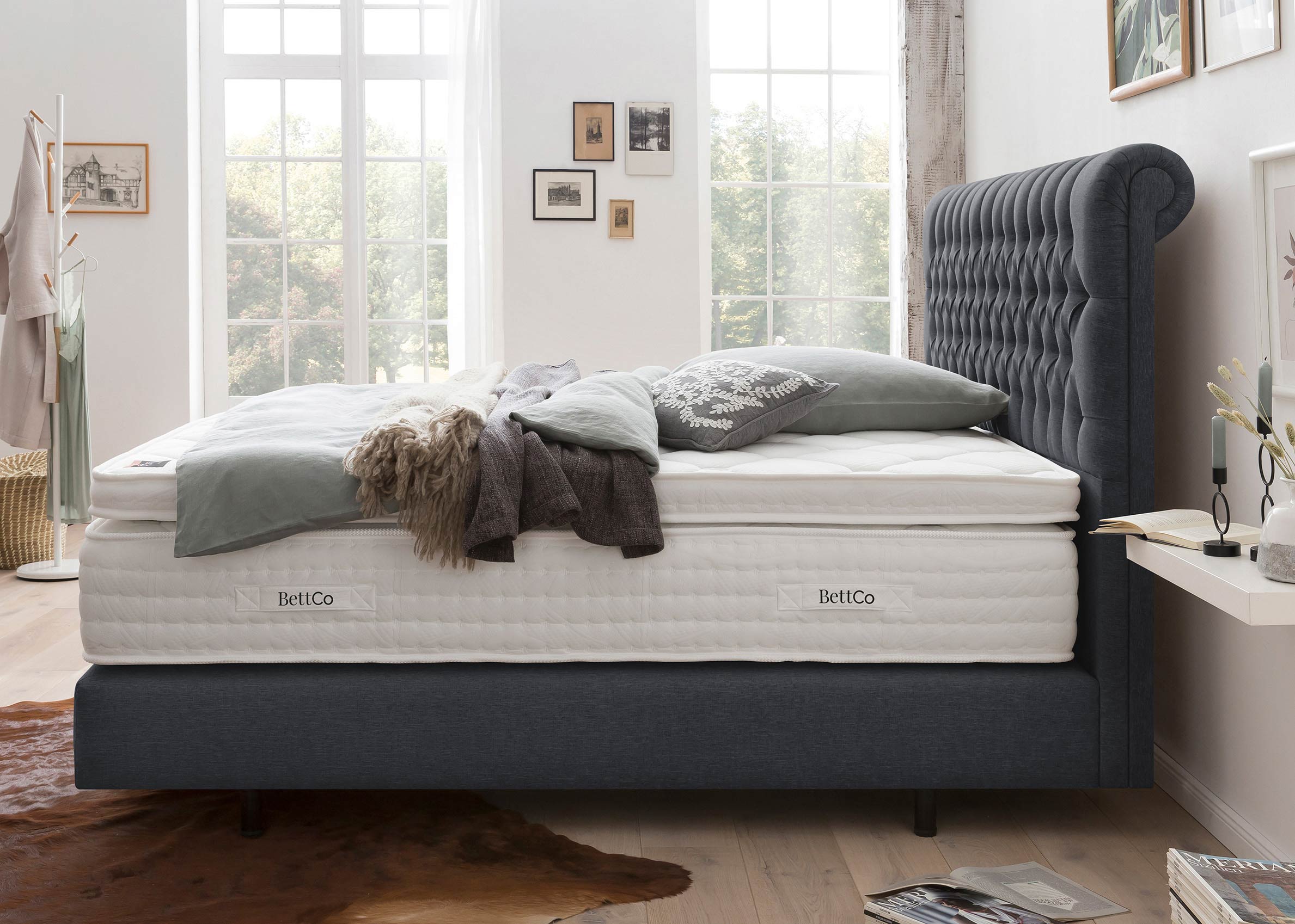 Boxspringbett 180x200 Anthrazit Webstoff -700 € Reduziert: Lieferung ...