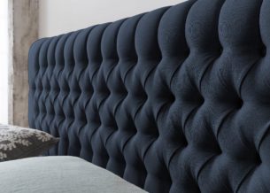 Kopfteil vom Boxspringbett Chester in Webstoff Marine