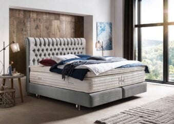 Boxspringbett Chester in Samt Silber