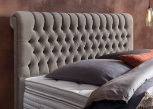 Kopfteil vom Boxspringbett Chester in Velours Taupe