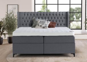 Boxspringbett Florida mit Bettkasten in Webstoff Anthrazit