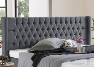 Kopfteil vom Boxspringbett Florida in Webstoff Anthrazit