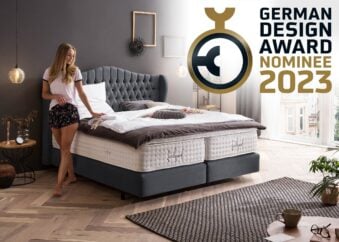 Boxspringbett Maison 180 x 200 cm in Anthrazit Webstoff