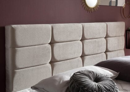 Kopfteil vom Boxspringbett Kansas in Samt Beige