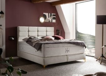 Boxspringbett Kansas in Samt Creme