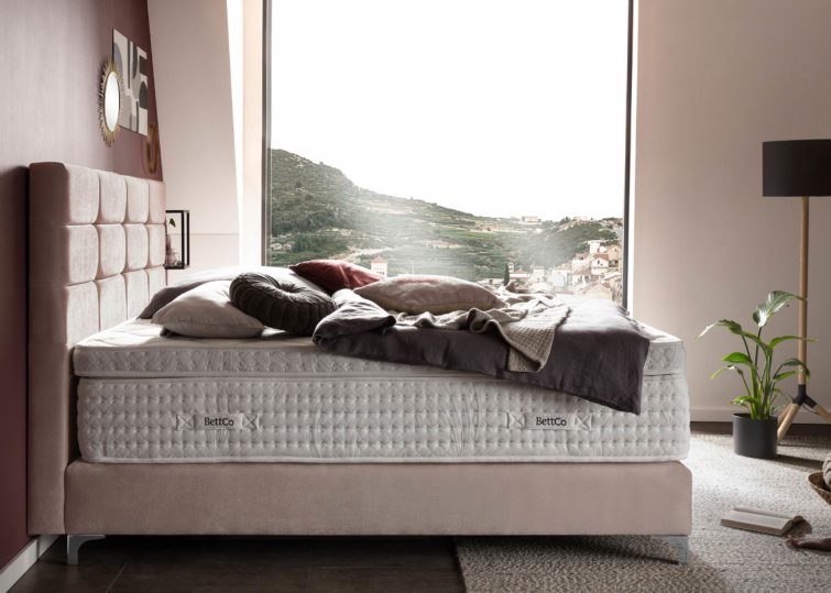 Boxspringbett Kansas in Samt Rose