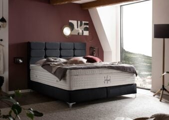 Boxspringbett Kansas in Samt Schwarz