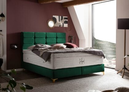 Boxspringbett Kansas in Samt Smaragd