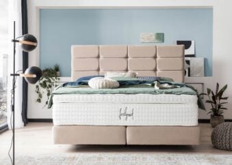 Boxspringbett Kansas in Velour Creme