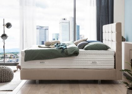 Boxspringbett Kansas in Velour Creme