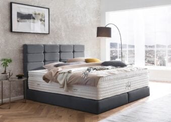 Boxspringbett Kansas in Webstoff Anthrazit