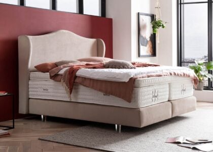 Boxspringbett Lissabon in Velour Creme