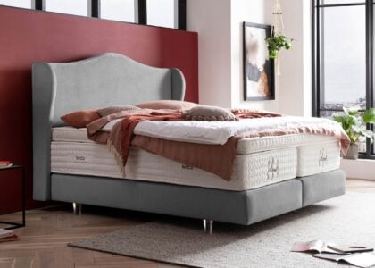 Boxspringbett Lissabon in Velour Grau