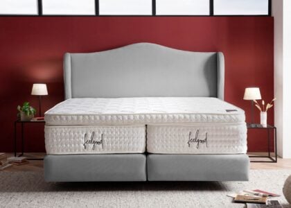 Boxspringbett Lissabon in Velour Grau