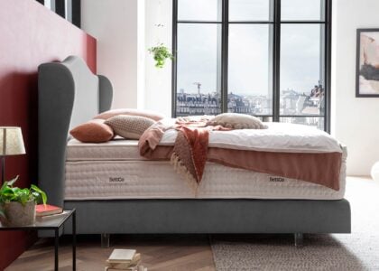 Boxspringbett Lissabon in Velour Grau