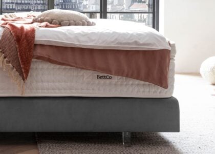 Boxen vom Boxspringbett Lissabon in Velour Grau