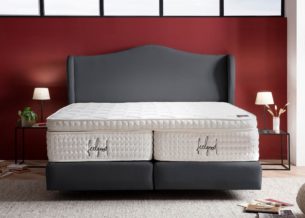 Boxspringbett Lissabon in Velour Schwarz