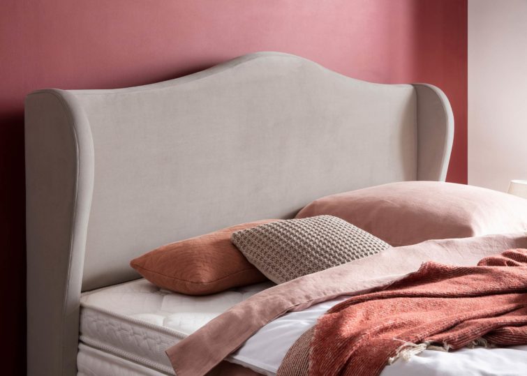 Kopfteil vom Boxspringbett Lissabon in Velour Taupe
