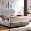 Boxspringbett London in Samt Silber Silber