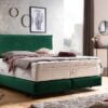 Boxspringbett London in Samt Smaragd Smaragd