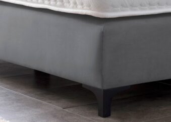 Boxspringbett-Box in Velours Dunkelgrau mit Metallfüßen