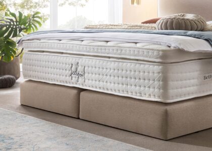 Boxen vom Boxspringbett London in Webstoff Beige