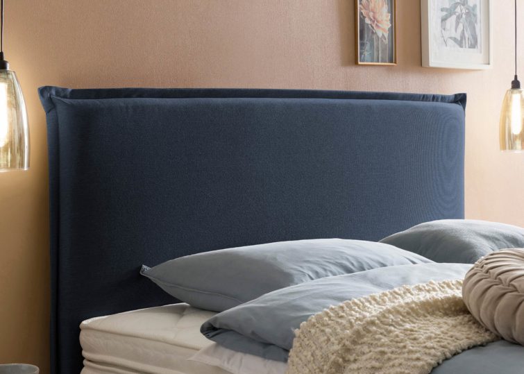 Kopfteil vom Boxspringbett London in Webstoff Marine