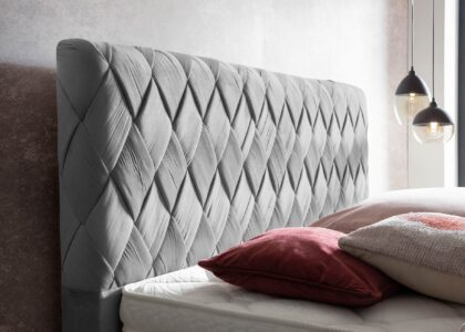 Kopfteil vom Boxspringbett Lyon in Velour Grau