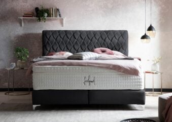 Boxspringbett Lyon in Velour Schwarz