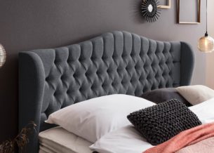 Kopfteil vom Boxspringbett Maison in Webstoff Anthrazit