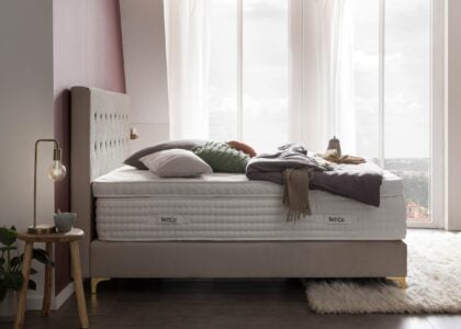 Boxspringbett Milano in Samt Beige