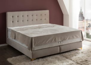Boxspringbett Milano in Samt Beige