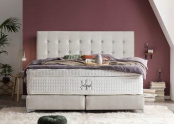 Boxspringbett Milano in Samt Creme