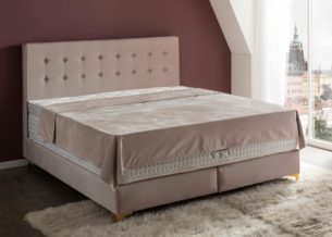 Boxspringbett Milano in Samt Rose