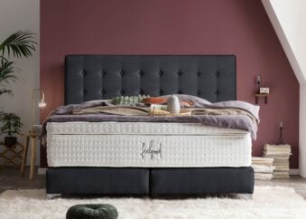 Boxspringbett Milano in Samt Schwarz