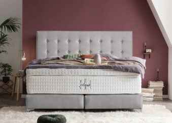 Boxspringbett Milano in Samt Silber