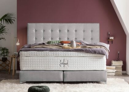 Boxspringbett Milano in Samt Silber