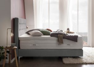 Boxspringbett Milano in Samt Silber