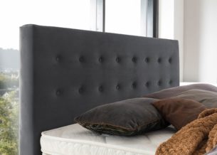 Kopfteil vom Boxspringbett Milano in Velour Dunkelgrau