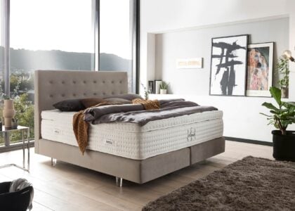 Boxspringbett Milano in Velour Taupe