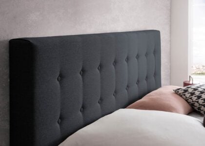 Kopfteil vom Boxspringbett Milano in Webstoff Schwarz