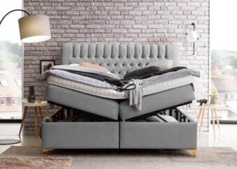 Boxspringbett mit Bettkasten Chester in Velours