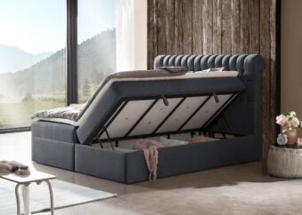 Boxspringbett mit Bettkasten Chester in Webstoff