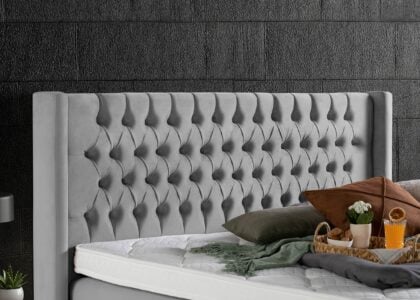 Kopfteil vom Boxspringbett Florida in Velour Grau