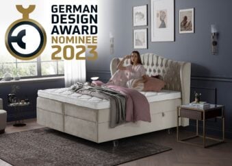 Boxspringbett mit Bettkasten Maison in Samt