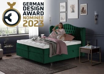 Boxspringbett mit Bettkasten Maison 180 x 200 cm in Smaragd Samt