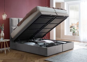 Boxspringbett mit XXL Bettkasten Harvard in Samt