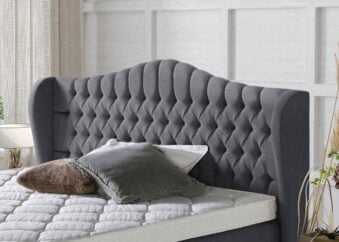 Kopfteil vom Boxspringbett Maison in Webstoff Anthrazit