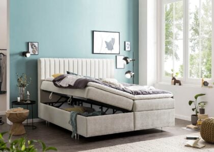 boxspringbett-mit-bettkasten-paris-samt-creme-2 Boxspringbett mit Bettkasten Paris in Samt